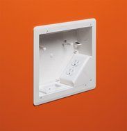 Arlington TVBU505-1 TV Box Recessed Outlet Wall Plate Kit, 2-Gang, White, 1-Pack N6