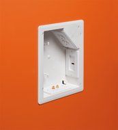 Arlington TVBU505-1 TV Box Recessed Outlet Wall Plate Kit, 2-Gang, White, 1-Pack N7