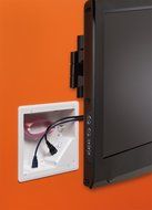 Arlington TVBU505-1 TV Box Recessed Outlet Wall Plate Kit, 2-Gang, White, 1-Pack N8