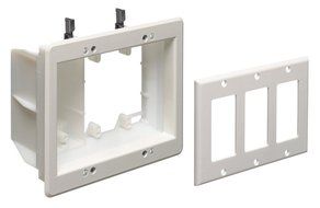 Arlington TVBU505-1 TV Box Recessed Outlet Wall Plate Kit, 2-Gang, White, 1-Pack N12