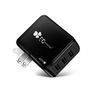 EC Technology 4A 3 port 20W USB Wall Charger with Auto IC (Foldable Plug) adapter for iPhone SE/6s/6/6 Plus, iPad...