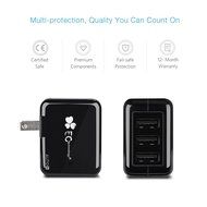 EC Technology 4A 3 port 20W USB Wall Charger with Auto IC (Foldable Plug) adapter for iPhone SE/6s/6/6 Plus, iPad... N6