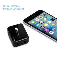 EC Technology 4A 3 port 20W USB Wall Charger with Auto IC (Foldable Plug) adapter for iPhone SE/6s/6/6 Plus, iPad... N7