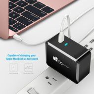 EC Technology 4A 3 port 20W USB Wall Charger with Auto IC (Foldable Plug) adapter for iPhone SE/6s/6/6 Plus, iPad... N22