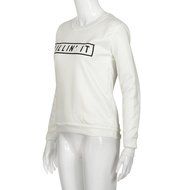 AIMTOPPY Fashion Women Letter Printed Casual Hooded Sweatshirt Hoodie Coat Outerwear Tops (XL, White) N2