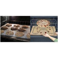 ekSel Grill Oven BBQ Mats &amp; Baking Sheet Cooking Liner Woven Fiberglass Reusable Non Stick 1 Black &amp; 1 Beige;... N5