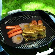 ekSel Grill Oven BBQ Mats &amp; Baking Sheet Cooking Liner Woven Fiberglass Reusable Non Stick 1 Black &amp; 1 Beige;... N6
