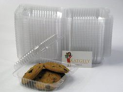Katgely Medium Square Cookie Container (Pack of 50) N4