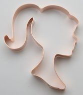 Pigtailed Girl Silhouette Copper Cookie Cutter