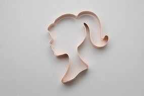Pigtailed Girl Silhouette Copper Cookie Cutter N2