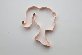 Pigtailed Girl Silhouette Copper Cookie Cutter N4