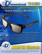 ED 4 Pack CINEMA 3D GLASSES For LG 3D TVs &ndash; Adult Sized Passive Circular Polarized 3D Glasses N6