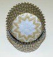 Cakesupplyshop Item#78uy - 50 Pack Chevron Baking Cups/ Liners (gold and white) N2