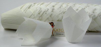 Katgely Tulip Baking Cup Liners - Pack of 200 (White)