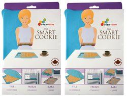 Shape+Store Smart Cookie Innovative Cookie Cutter and Freezer Container (Pack of 2), Baker's Dozen X2, Blue N2