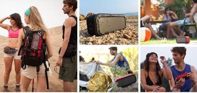 Divoom Voombox-Outdoor Water Resistant Bluetooth Portable Speaker with Mic for Smartphones - Retail Packaging... N7