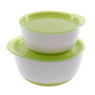 OXO Tot Small &amp; Large Bowl Set with Snap On Lids - Green