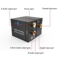 Goronya Digital to Analog Audio Converter, Spdif &amp; Coaxial Input R/L &amp; 3.5mm Stereo Output N5