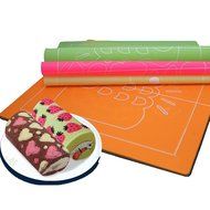 Hangnuo Silicone Cake Roll Mold Double-sided Painted Cake Mat 18.81 X 18.81 Inches Yellow