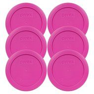 Pyrex 7200-PC Round 2 Cup Storage Lid for Glass Bowls (6, Pink)