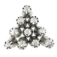 LOHOME Russian Piping Tips 16-pieces Set - 10 Spherical Pastry Nozzles [304 Stainless Steel] + 3 Reusable Couplers... N8