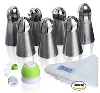 ilauke 108PCS Ball Tips Russian Icing Piping Nozzles Pastry Cake Cupcake Fondant Tools Set - 7 Sphere Ball Tips...