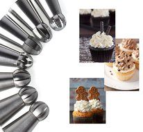 ilauke 108PCS Ball Tips Russian Icing Piping Nozzles Pastry Cake Cupcake Fondant Tools Set - 7 Sphere Ball Tips... N4