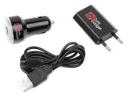 DURAGADGET EU Mains &amp; In-Car Travel Charging Kit for Phillips SBA3010 Portable Speaker N6