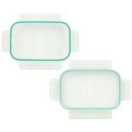 Snapware Airtight Clear Rectangle Lid w/ Teal Rubber Gasket for 2 or 4.7 Cup Plastic Containers (2 Pack)