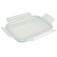 Snapware Airtight Clear Rectangle Lid w/ Teal Rubber Gasket for 2 or 4.7 Cup Plastic Containers (2 Pack) N3