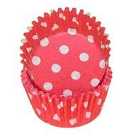 Red Polka Dot Baking Cups, Mini 100-Count