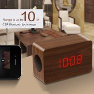 Sunshine-tipway&reg; Wireless Wooden Bluetooth Stereo Speaker Clock Kit with Alarm Function and LED Display Works... N18