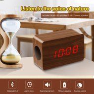 Sunshine-tipway&reg; Wireless Wooden Bluetooth Stereo Speaker Clock Kit with Alarm Function and LED Display Works... N19
