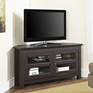 WE Furniture 44&quot; Cordoba Corner TV Stand Console, Espresso