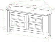 WE Furniture 44&quot; Cordoba Corner TV Stand Console, Espresso N7