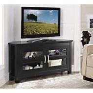 WE Furniture 44&quot; Cordoba Corner TV Stand Console, Espresso N11