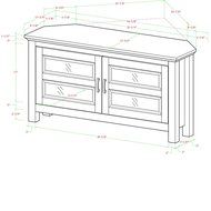 WE Furniture 44&quot; Cordoba Corner TV Stand Console, Espresso N13