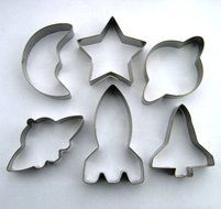 LAWMAN Space ship shuttle rocket saturn moon fondant pastry baking cookie cutter set