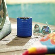 Verbatim Mini Wireless Waterproof Bluetooth Speaker with Microphone, Blue 98592 N7