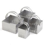 RSVP Endurance Set of 4 Square Biscuit Cutters with Rippled Edges