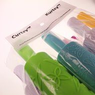 Colourful Plastic Embossed Textured Patterned Fondant Rolling Pins- Set of 8- Cake decorating Baking by Kurtzy TM N5