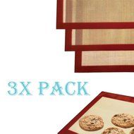 Bakeware 3 Pack LARGE Silicone Baking Mat Non Stick Heat Resistant Liner Oven Sheet Mats