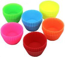 Chinashow 36 Pcs Reusable Silicone Baking Cups Cupcake Liners Muffin Cups [12 Heart-Shaped 12 Round Cups, 12 Five-pointed... N2