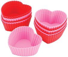 Chinashow 36 Pcs Reusable Silicone Baking Cups Cupcake Liners Muffin Cups [12 Heart-Shaped 12 Round Cups, 12 Five-pointed... N3