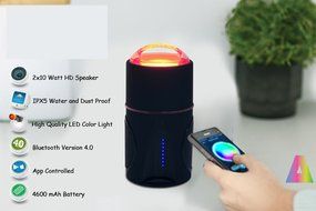 TRAKK Glow New Model App Enabled LED Bluetooth 4.0 Speaker &ndash; 360 Degree 20W &ndash; Weatherproof 30 Feet Long Distance... N7