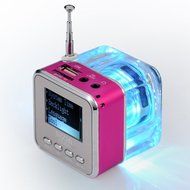 Portable Mini Music MP3/4 Player Micro SD/TF USB Disk Speaker Amplifier FM Radio(Green/Rose/Blue/Silver/Black/... N7