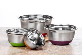 4 Pcs High Quality Stainless Steel Mixing Bowls Set - Set of 4 German Mixing Bowls Cookware Set (Copper Finish) N12