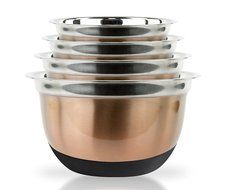 4 Pcs High Quality Stainless Steel Mixing Bowls Set - Set of 4 German Mixing Bowls Cookware Set (Copper Finish) N16