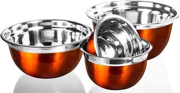 4 Pcs High Quality Stainless Steel Mixing Bowls Set - Set of 4 German Mixing Bowls Cookware Set (Copper Finish) N18