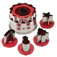 Cake Boss 6-Piece Classic Linzer Cookie Cutter Set, Red N8